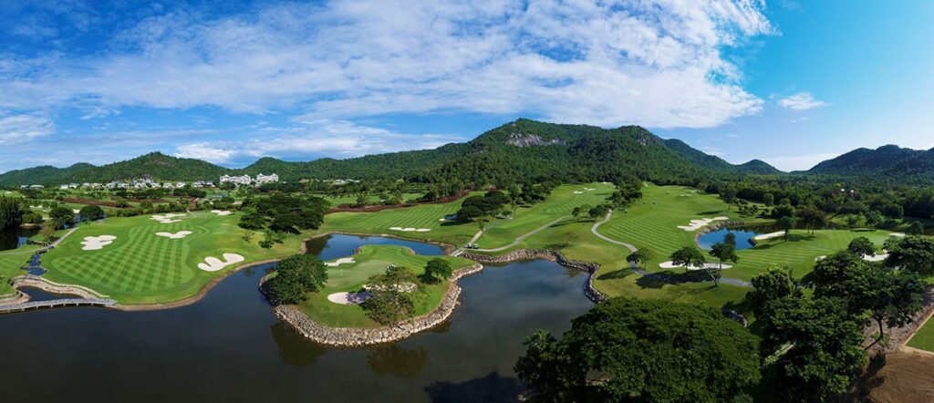 An aerial view of the north course at Black Mountain